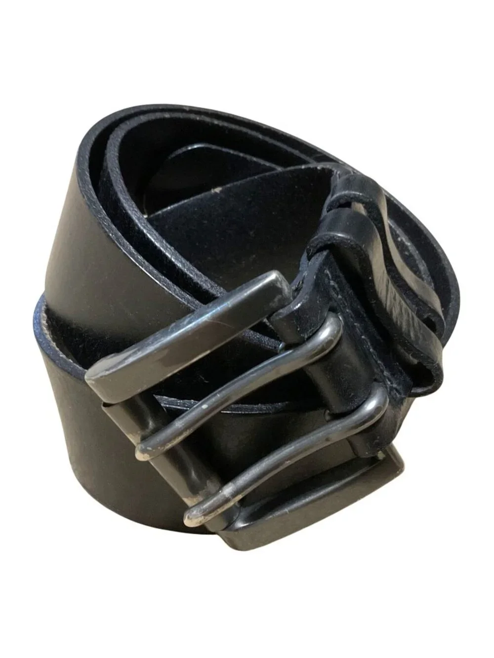 Levis Black Genuine Leather Belt With Double Prong Buckle Size 38/95 - 1.5